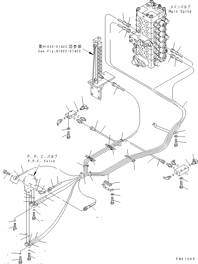 Схема запчастей Komatsu PC120-6Z - ОСНОВН. КОНСТРУКЦИЯ (P.P.C. ЛИНИЯ ХОДА)(№7-788) КАБИНА ОПЕРАТОРА И СИСТЕМА УПРАВЛЕНИЯ