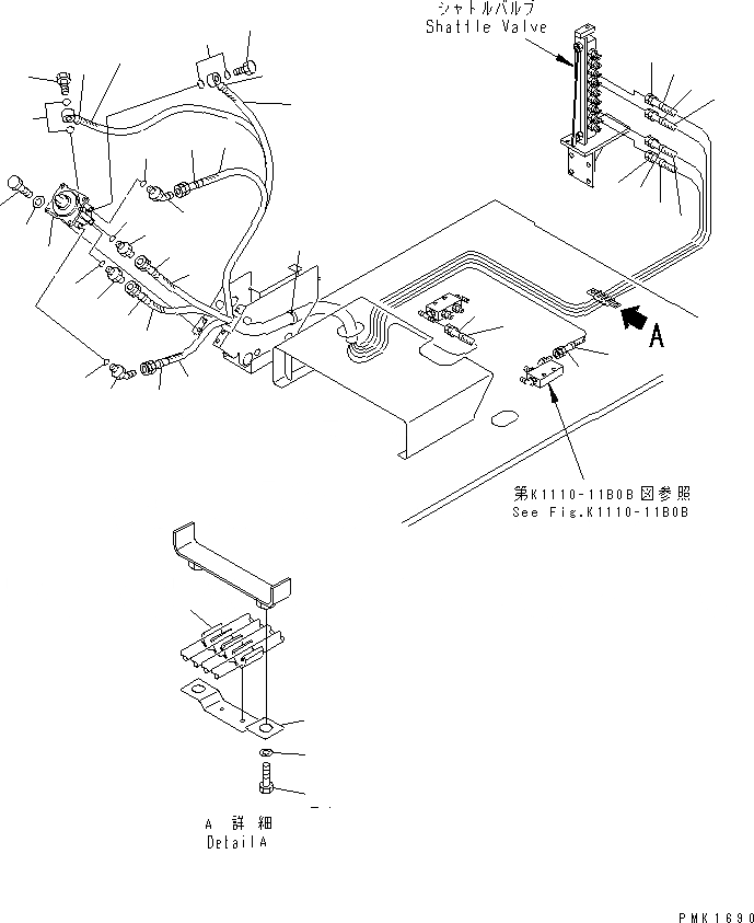 Схема запчастей Komatsu PC120-6Z - ОСНОВН. КОНСТРУКЦИЯ (P.P.C. РАБОЧАЯ ЛИНИЯ) (ПАТРУБКИ ПРАВОЙ СТОЙКИ)(№7-97) КАБИНА ОПЕРАТОРА И СИСТЕМА УПРАВЛЕНИЯ