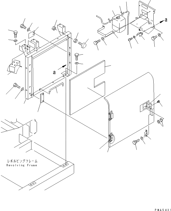 Схема запчастей Komatsu PC120-6Z - ДВЕРЬ ЛЕВ. (CUSTOM)(№77-) ЧАСТИ КОРПУСА