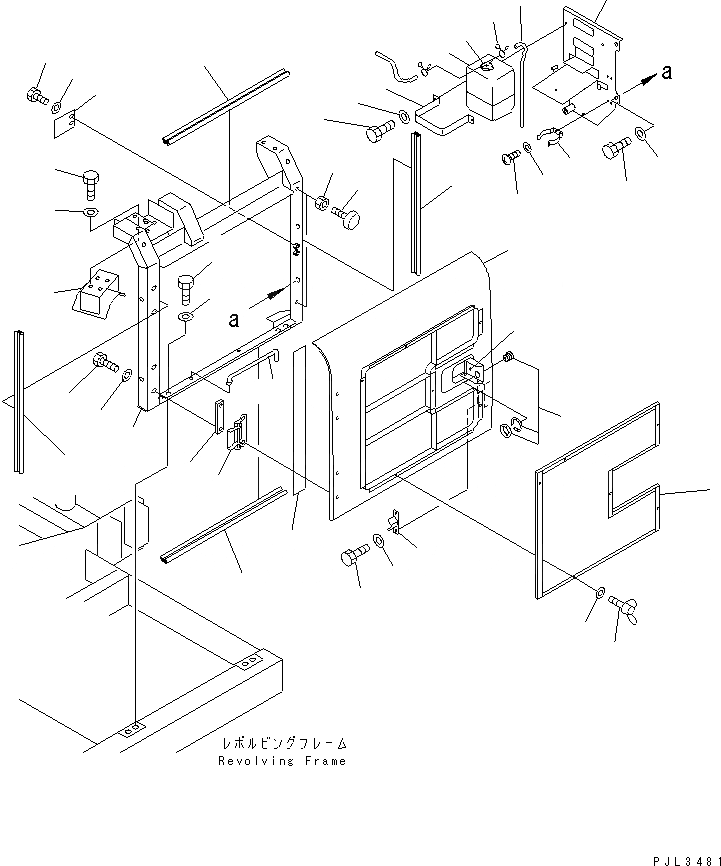 Схема запчастей Komatsu PC120-6Z - ДВЕРЬ ЛЕВ. (DUST ЗАЩИТА СПЕЦ-Я.)(№89-) ЧАСТИ КОРПУСА