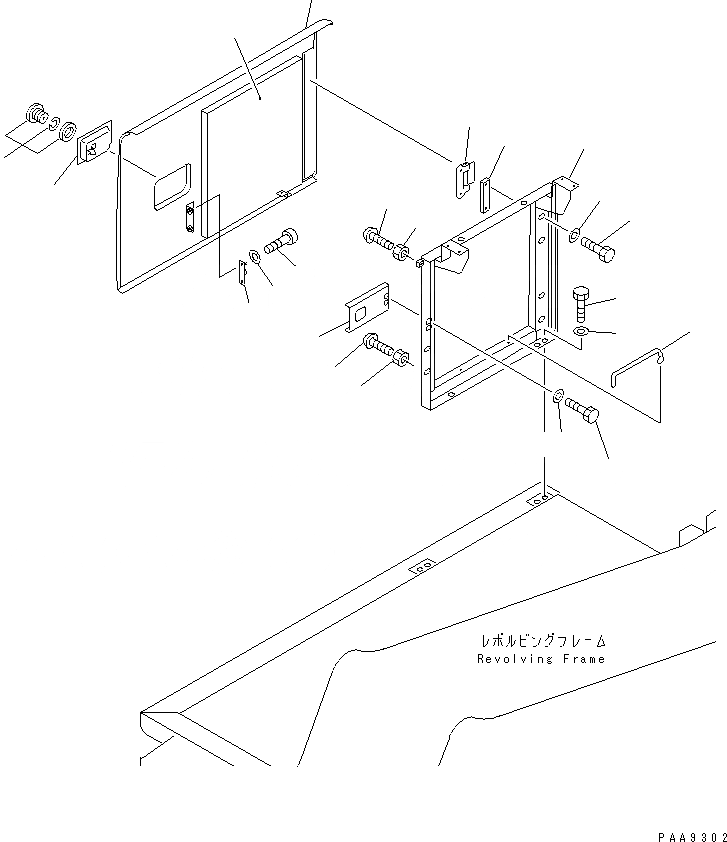 Схема запчастей Komatsu PC120-6Z - ДВЕРЬ ПРАВ.(№-999) ЧАСТИ КОРПУСА