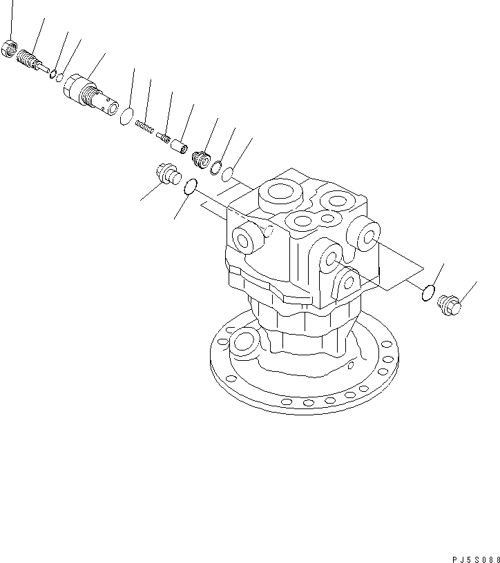 Схема запчастей Komatsu PC120-6Z - МОТОР ПОВОРОТА (/)(№-) ОСНОВН. КОМПОНЕНТЫ И РЕМКОМПЛЕКТЫ