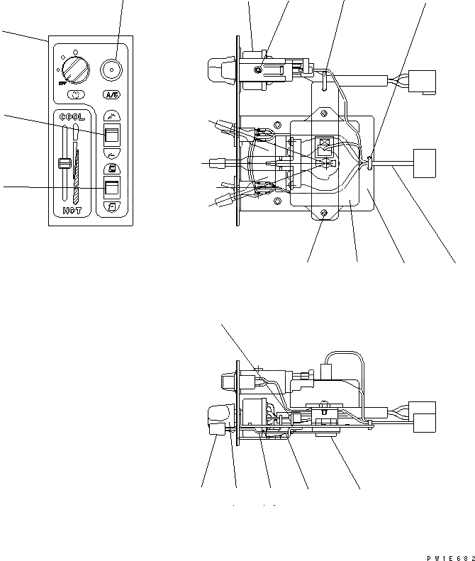 Схема запчастей Komatsu PC120-6Z - ПАНЕЛЬ УПРАВЛЕНИЯ (С КОНДИЦИОНЕРОМ)(№7-) ОСНОВН. КОМПОНЕНТЫ И РЕМКОМПЛЕКТЫ