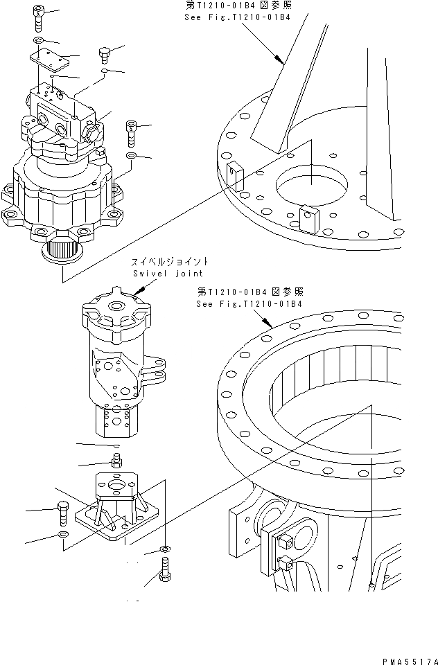 Схема запчастей Komatsu PC120-6E0-T2 - ПОВОРОТН. РУКОЯТЬ (МОТОР ПОВОРОТА И ПОВОРОТНОЕ СОЕДИНЕНИЕ КРЕПЛЕНИЕ) ( ACTUATER НАВЕСН. ОБОРУД) РАБОЧЕЕ ОБОРУДОВАНИЕ