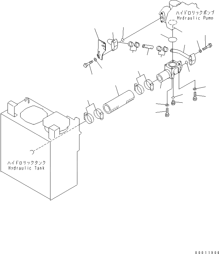 Схема запчастей Komatsu PC120LC-6E0 - НАСОС ВСАСЫВ. ГИДРАВЛИКА