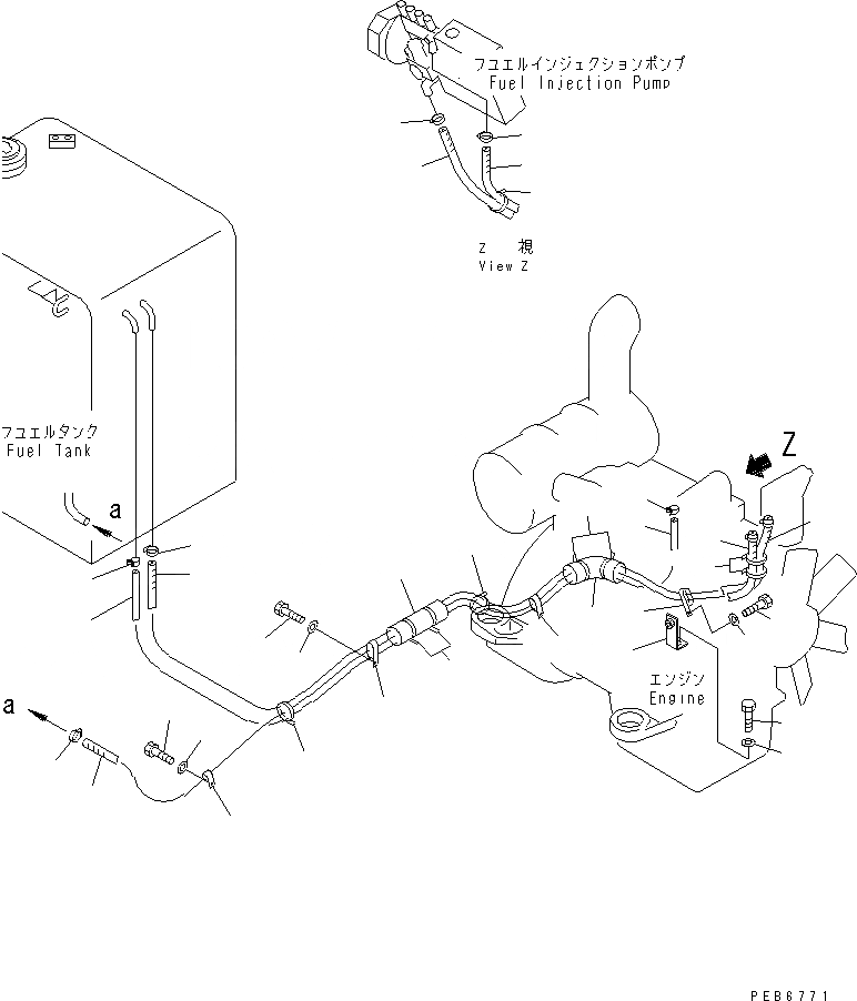 Схема запчастей Komatsu PC120LC-6 - ТОПЛИВН. ЛИНИЯ(№7-) ТОПЛИВН. БАК. AND КОМПОНЕНТЫ