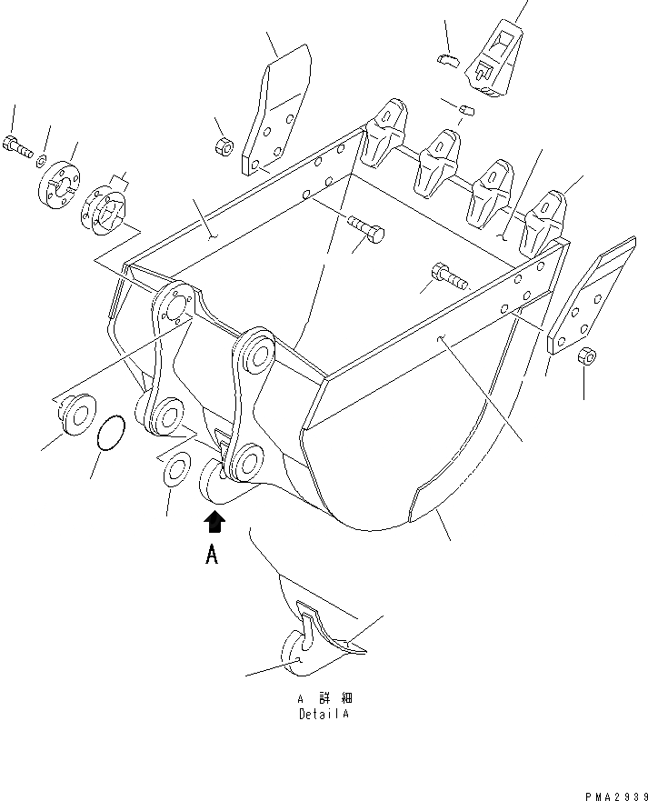 Схема запчастей Komatsu PC120LC-6 - КОВШ¤ .M (CECE .M) 8MM (ВЕРТИКАЛЬН. ПАЛЕЦ) (С КРЮК) РАБОЧЕЕ ОБОРУДОВАНИЕ