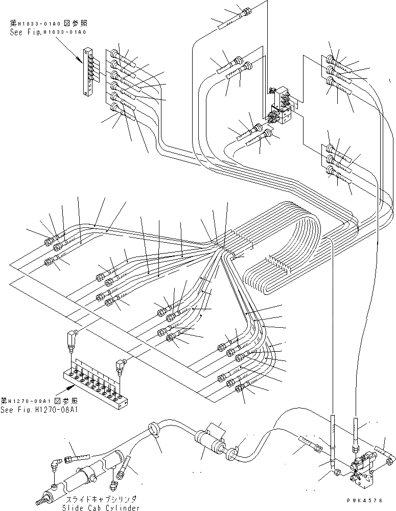 Схема запчастей Komatsu PC120SC-6 - НАВЕСНОЕ ОБОРУД-Е (P.P.C. СОЕД-Е ШЛАНГИ)(№-) ГИДРАВЛИКА