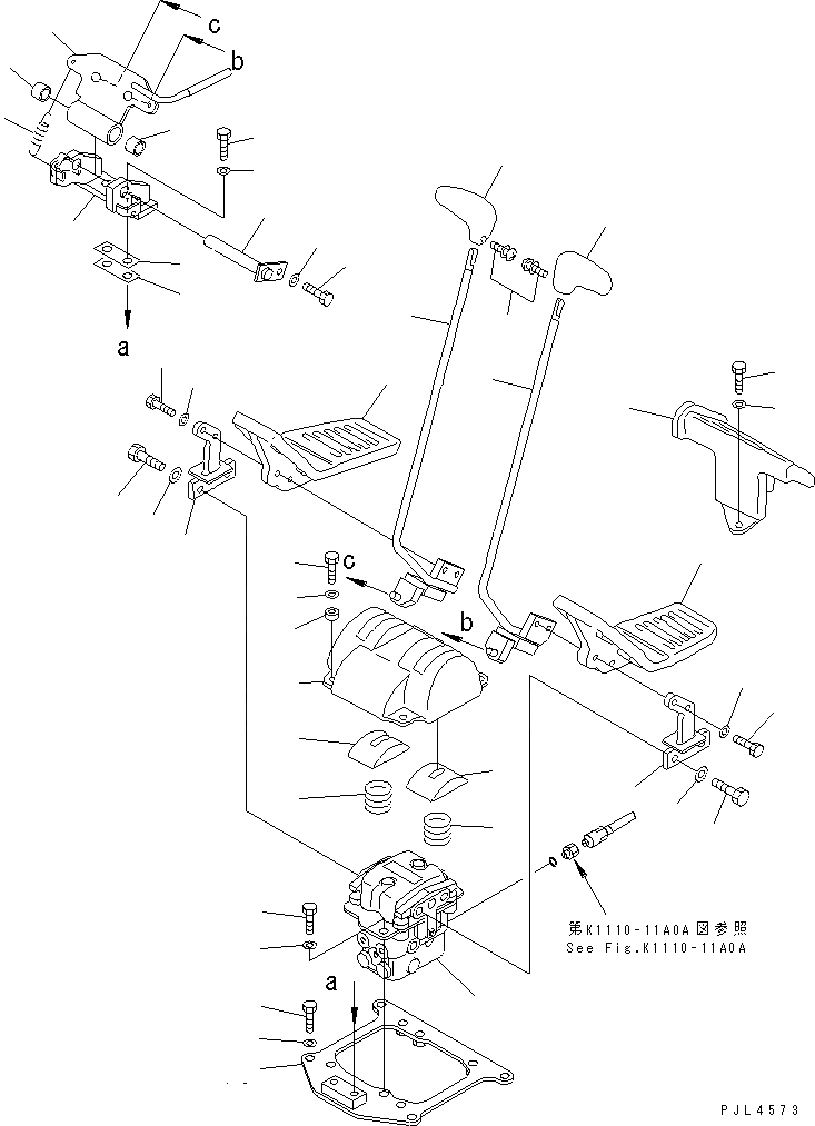 Схема запчастей Komatsu PC120SC-6 - ПОЛ (РЫЧАН УПРАВЛ-Я ХОДОМ) КАБИНА ОПЕРАТОРА И СИСТЕМА УПРАВЛЕНИЯ