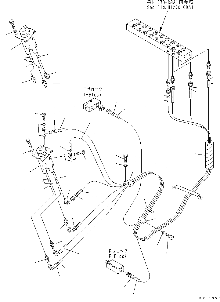 Схема запчастей Komatsu PC120SC-6 - ПОЛ (P.P.C. ХОД ТРУБЫ) (ДЛЯ SLIDE КАБИНА)(№-) КАБИНА ОПЕРАТОРА И СИСТЕМА УПРАВЛЕНИЯ