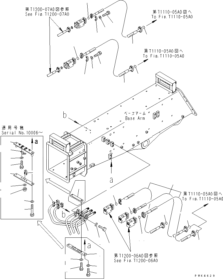 Схема запчастей Komatsu PC120SC-6 - ОСНОВ. РУКОЯТЬ (ГИДРОЛИНИЯ) (КРЕПЛЕНИЕ И ШЛАНГИ)(№-8) РАБОЧЕЕ ОБОРУДОВАНИЕ