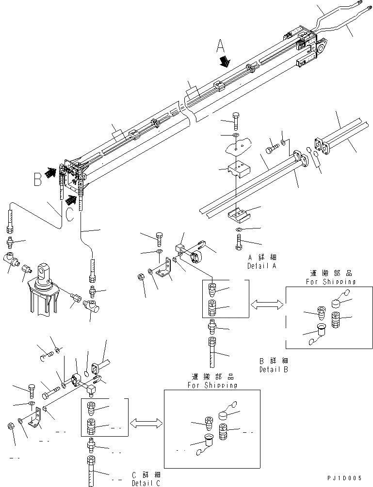 Схема запчастей Komatsu PC120SC-6 - TOP РУКОЯТЬ (ГИДРОЛИНИЯ)(№-) РАБОЧЕЕ ОБОРУДОВАНИЕ