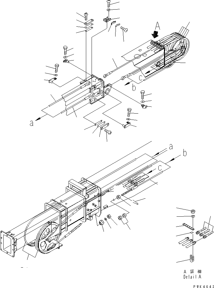 Схема запчастей Komatsu PC120SC-6 - TOP РУКОЯТЬ (SLIDE ПОДУШКА И ПРОВОЛОЧНЫЙ КАНАТ)(№-) РАБОЧЕЕ ОБОРУДОВАНИЕ