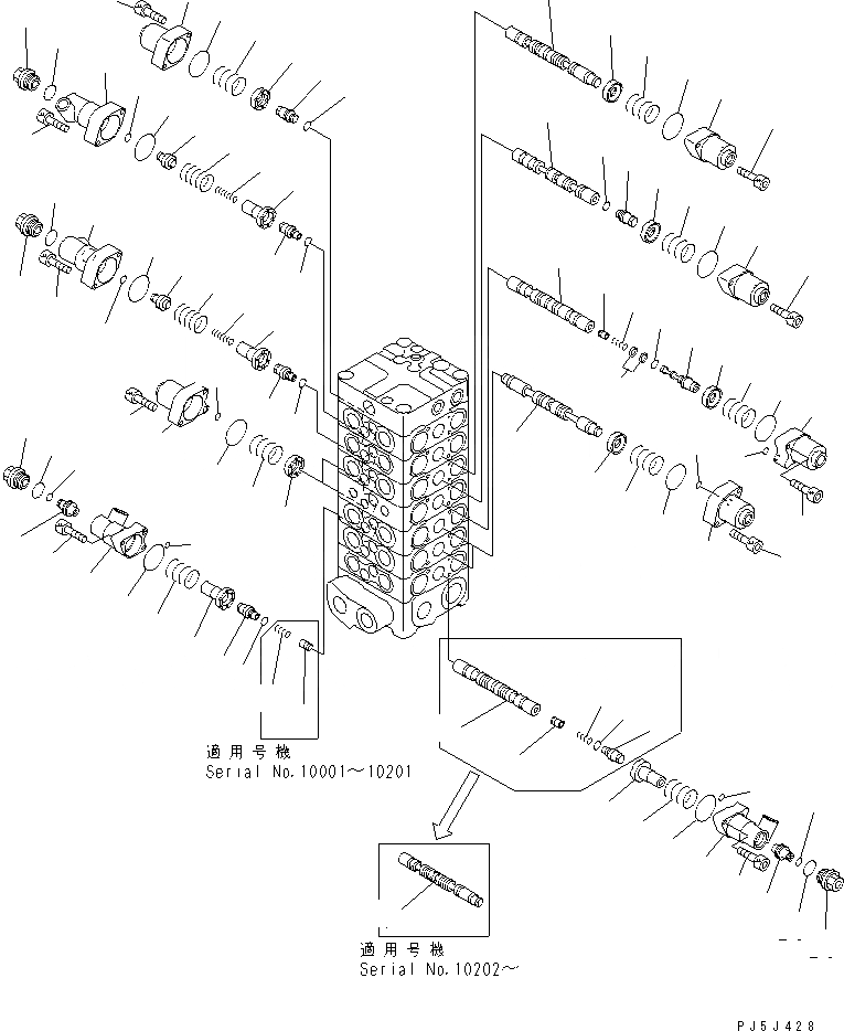 Схема запчастей Komatsu PC120SC-6 - ОСНОВН. КЛАПАН (7-КЛАПАН) (/)(№-) ОСНОВН. КОМПОНЕНТЫ И РЕМКОМПЛЕКТЫ