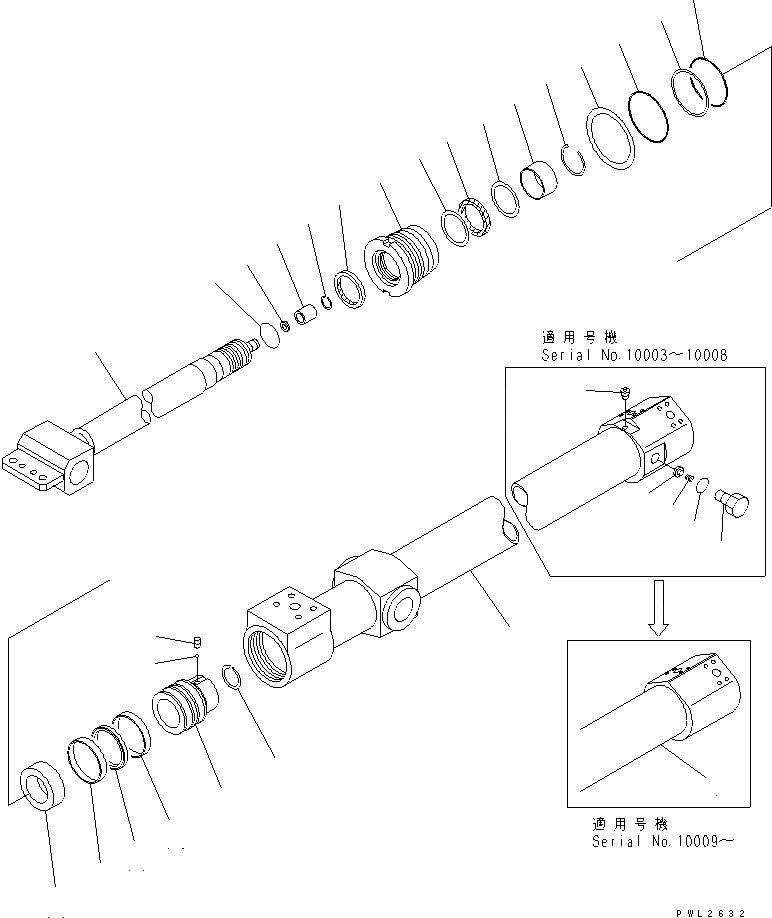 Схема запчастей Komatsu PC120SC-6 - SLIDE ЦИЛИНДР (ДЛЯ TELESCO РУКОЯТЬ) ОСНОВН. КОМПОНЕНТЫ И РЕМКОМПЛЕКТЫ
