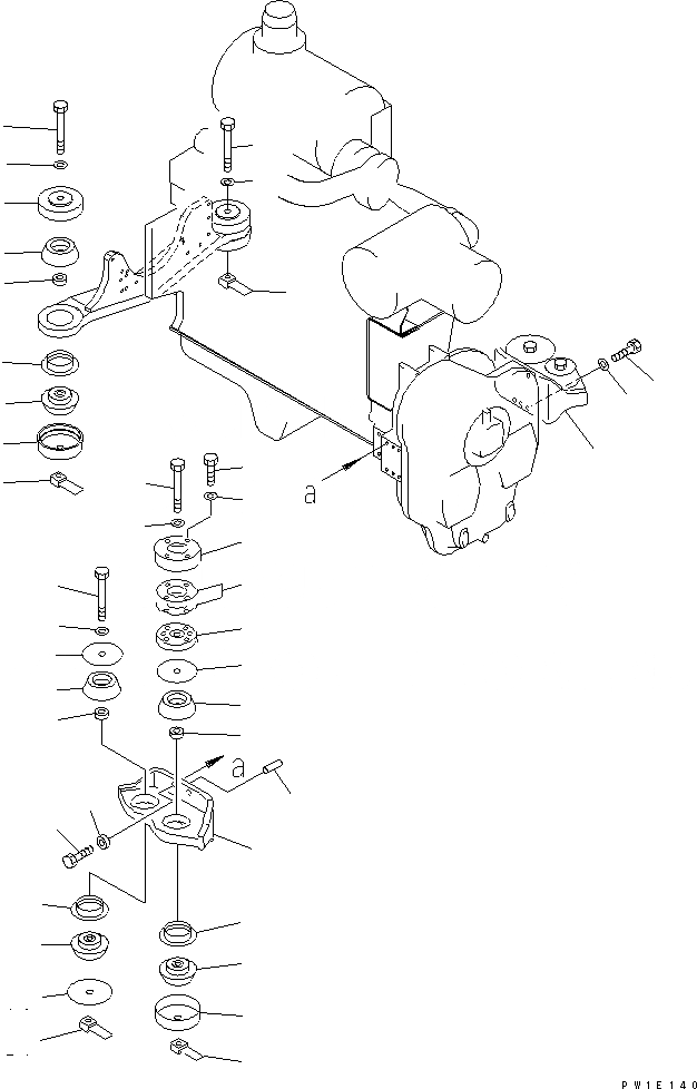 Схема запчастей Komatsu PC1250-7 - КРЕПЛЕНИЕ ДВИГАТЕЛЯ КОМПОНЕНТЫ ДВИГАТЕЛЯ