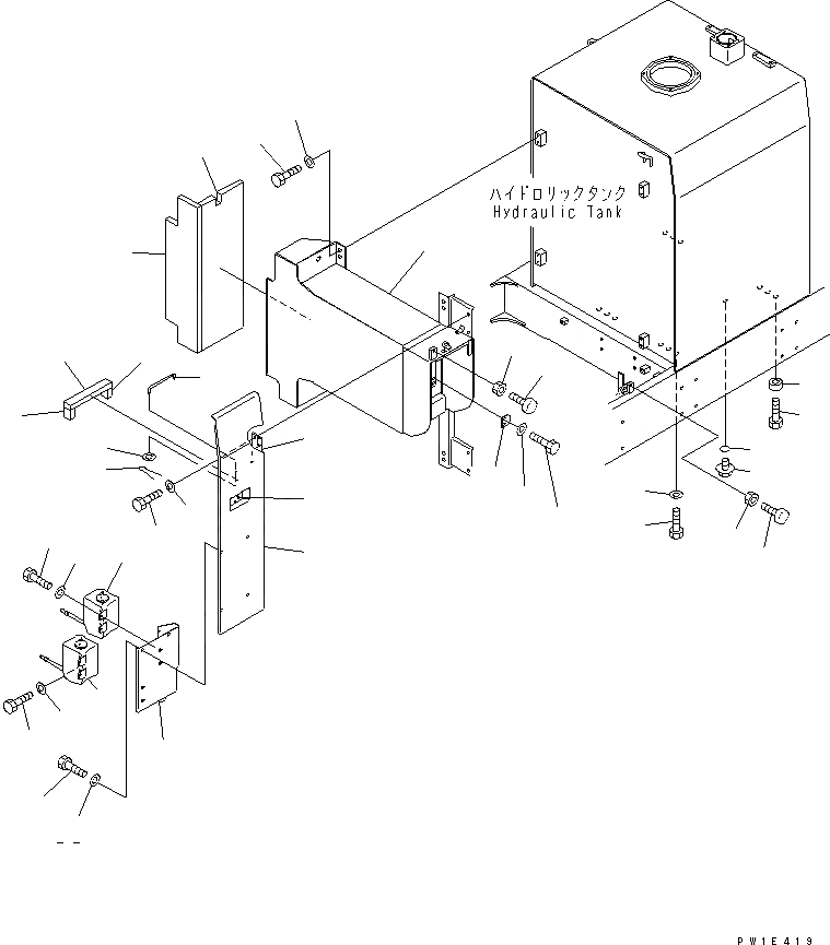 Схема запчастей Komatsu PC1250-7 - ГИДР. БАК. (ПЕРЕГОРОДКА.) ГИДРАВЛИКА