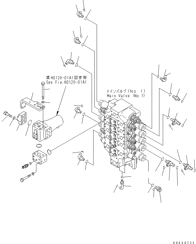 Схема запчастей Komatsu PC1250-7 - ОСНОВН. КЛАПАН (NO. КЛАПАН И СОЕДИНИТ. ЧАСТИ) (ДЛЯ ПОГРУЗ.) (/) ГИДРАВЛИКА