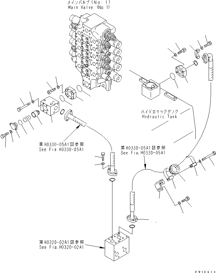 Схема запчастей Komatsu PC1250-7 - ВОЗВРАТНАЯ ЛИНИЯ (NO. КЛАПАН) (TROPICAL WEATHER СПЕЦ-Я.) ГИДРАВЛИКА