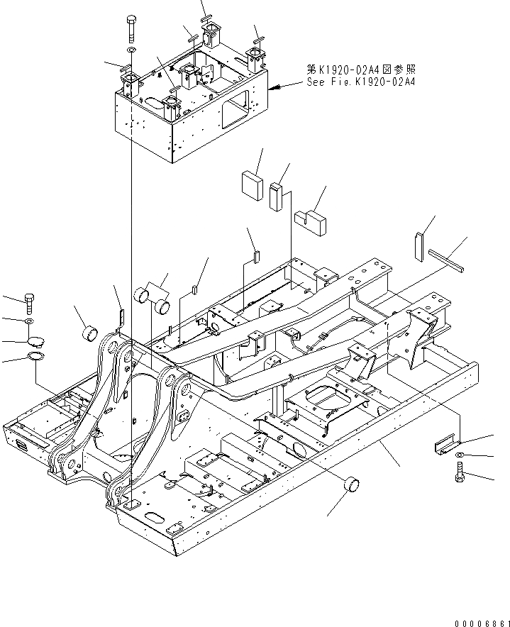 Схема запчастей Komatsu PC1250-7 - ОСНОВНАЯ РАМА (ДЛЯ ВЫС. КАБИНА) (ДЛЯ ПОГРУЗ.) ОСНОВНАЯ РАМА И ЕЕ ЧАСТИ