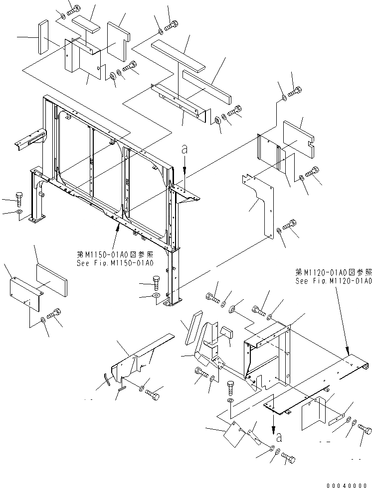 Схема запчастей Komatsu PC1250-7 - ПЕРЕГОРОДКА. (КАБИНА) (TROPICAL WEATHER СПЕЦ-Я.)(№7-) ЧАСТИ КОРПУСА