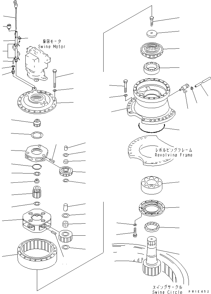 Схема запчастей Komatsu PC1250-7 - МЕХАНИЗМ ПОВОРОТА (ЗАДН.) (TROPICAL WEATER СПЕЦ-Я.)(№-9) ПОВОРОТН. КРУГ И КОМПОНЕНТЫ
