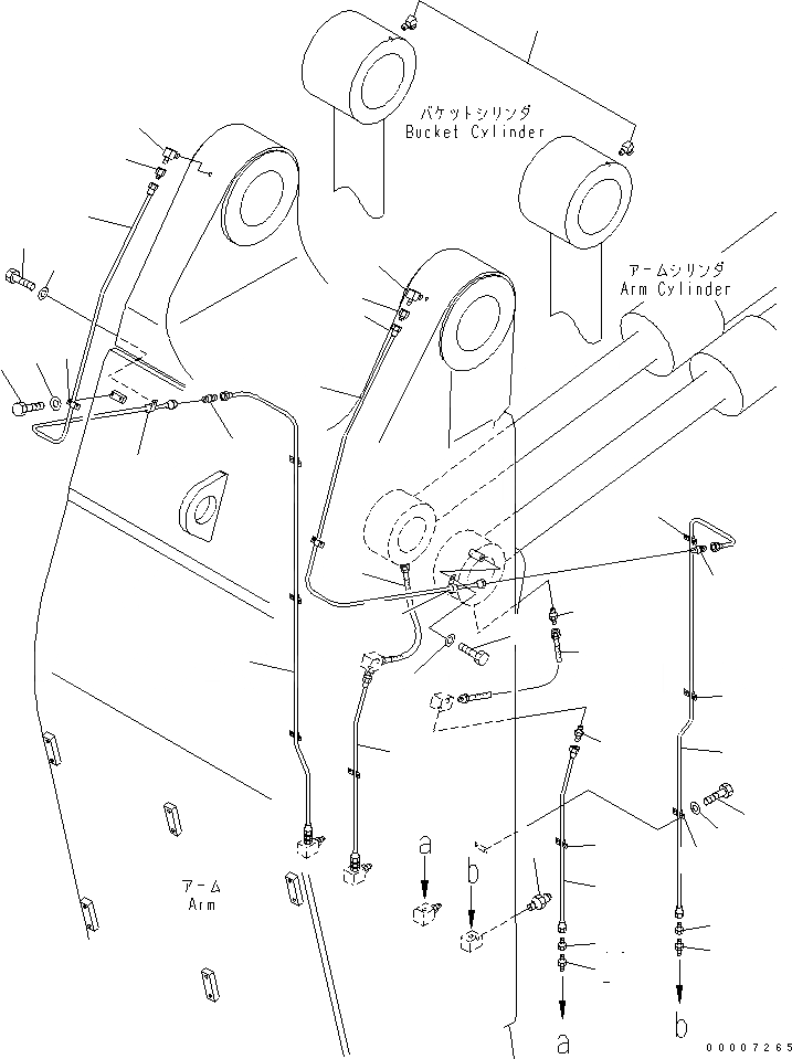Схема запчастей Komatsu PC1250-7 - РАБОЧЕЕ ОБОРУДОВАНИЕ (РУКОЯТЬ СМАЗКА) (ДЛЯ ПОГРУЗ.) РАБОЧЕЕ ОБОРУДОВАНИЕ