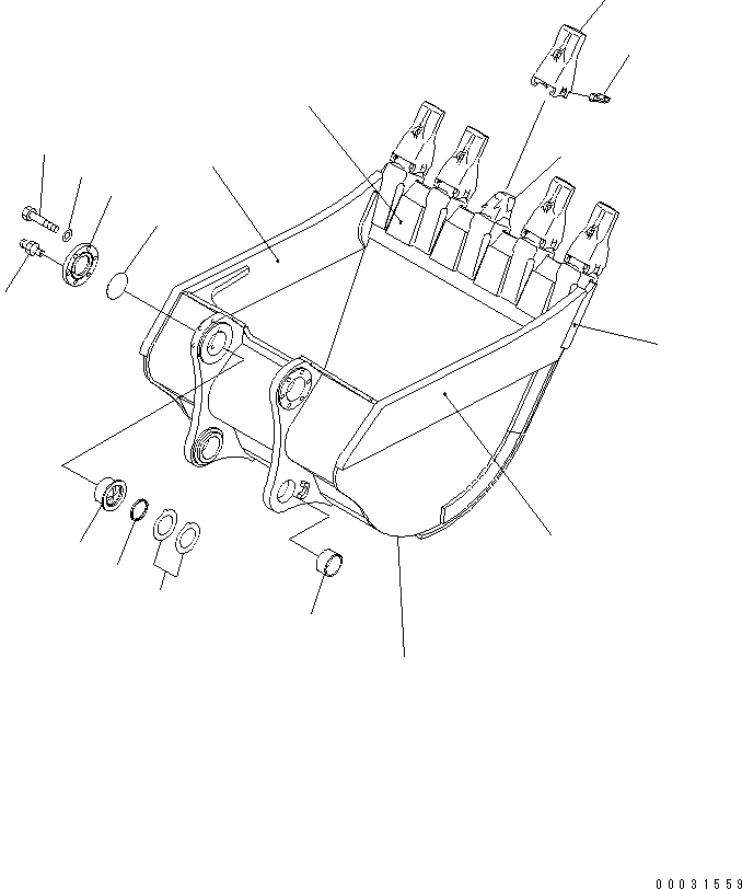 Схема запчастей Komatsu PC1250-7 - КОВШ .M¤ MM (ВЕРТИКАЛЬН. ПАЛЕЦ) (ДЛЯ ИЗВЕСТНЯКА)(№-) РАБОЧЕЕ ОБОРУДОВАНИЕ