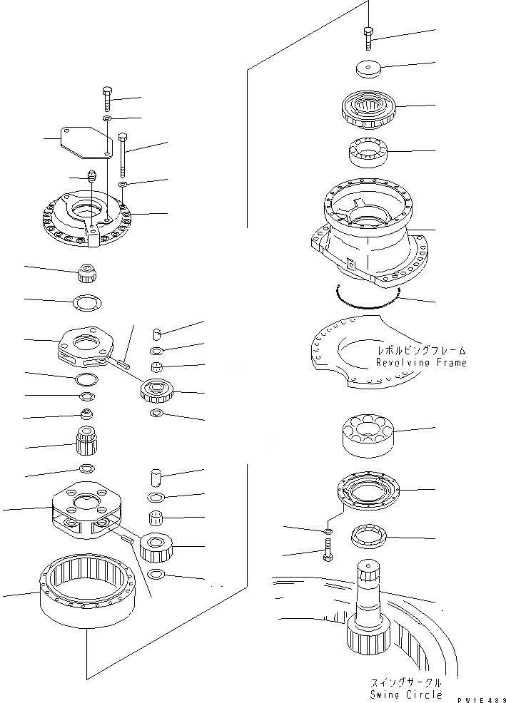 Схема запчастей Komatsu PC1250-7 - МЕХАНИЗМ ПОВОРОТА В СБОРЕ (ПОСТАВЛЯЕТСЯ ОТДЕЛЬНО) ОСНОВН. КОМПОНЕНТЫ И РЕМКОМПЛЕКТЫ