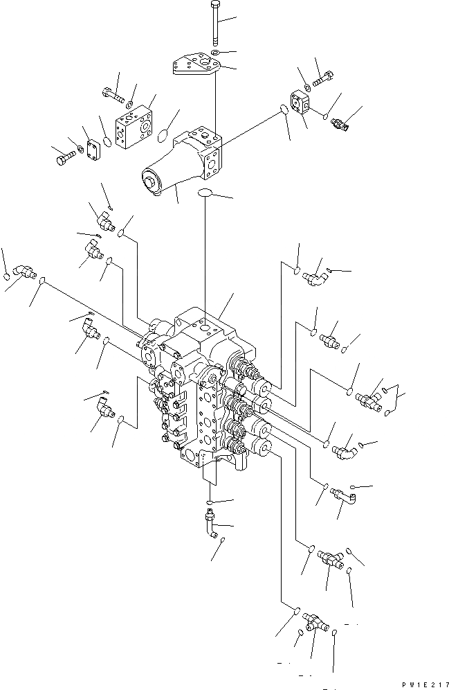 Схема запчастей Komatsu PC1250-7 - ОСНОВН. КЛАПАН (NO. КЛАПАН И СОЕДИНИТ. ЧАСТИ) ГИДРАВЛИКА