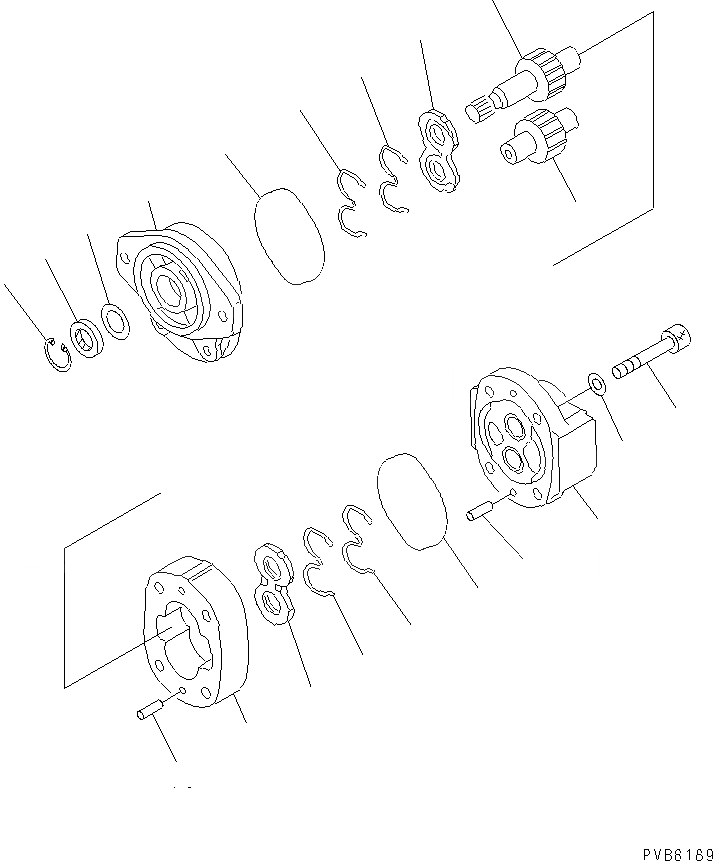 Схема запчастей Komatsu PC1250-7 - ПРИВОД ВЕНТИЛЯТОРА МОТОР ОСНОВН. КОМПОНЕНТЫ И РЕМКОМПЛЕКТЫ