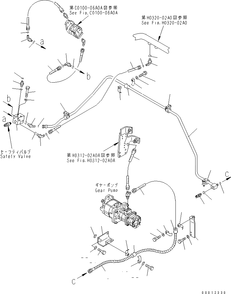 Схема запчастей Komatsu PC1250-7 - ВОЗВРАТНАЯ ЛИНИЯ (ПОСЛЕОХЛАДИТЕЛЬ МОТОР ТРУБЫ) (VHMS) ГИДРАВЛИКА