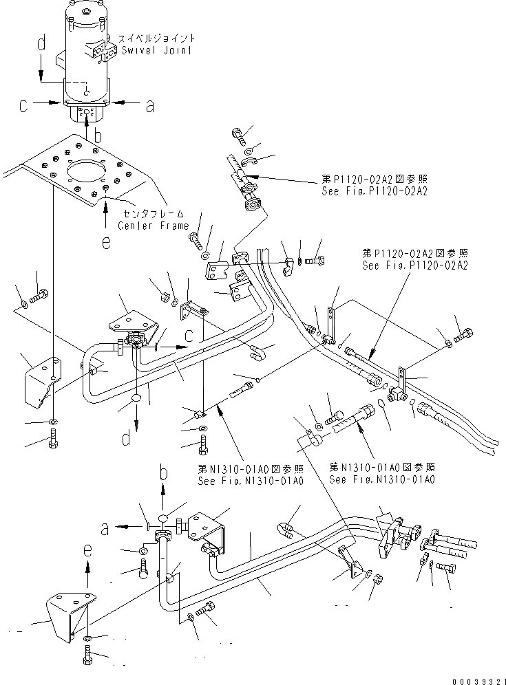Схема запчастей Komatsu PC1250-7 - ГИДРОЛИНИЯ ХОДА(ЦЕНТР. РАМА)(№-) НИЖНЯЯ ГИДРОЛИНИЯ И ЛИНИЯ ХОДА