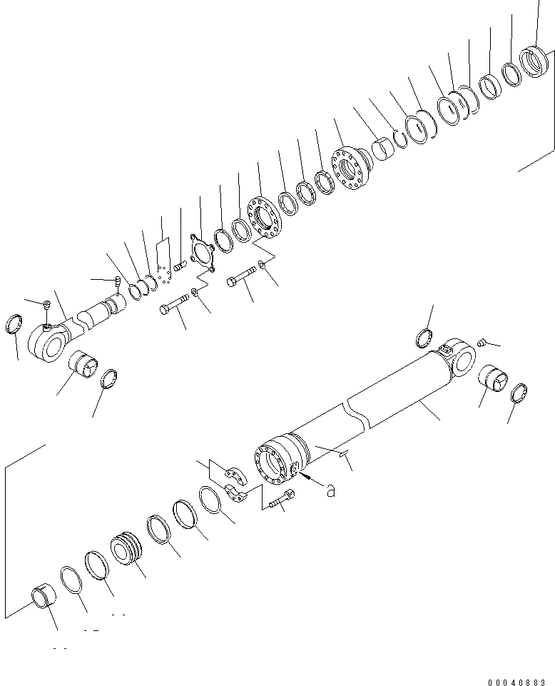 Схема запчастей Komatsu PC1250-7 - ЦИЛИНДР КОВША (/) (ДЛЯ ЭКСКАВАТ.) (ДЛЯ .M РУКОЯТЬ) (МОРОЗОУСТОЙЧИВ. СПЕЦИФ-Я)(№-) ОСНОВН. КОМПОНЕНТЫ И РЕМКОМПЛЕКТЫ