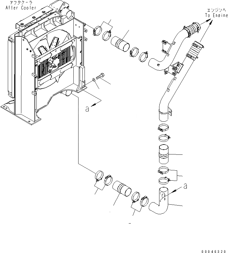 Схема запчастей Komatsu PC1250-8 - ОХЛАЖД-Е (ПОСЛЕОХЛАДИТЕЛЬ) (ВОЗДУХОВОД)(№-) СИСТЕМА ОХЛАЖДЕНИЯ