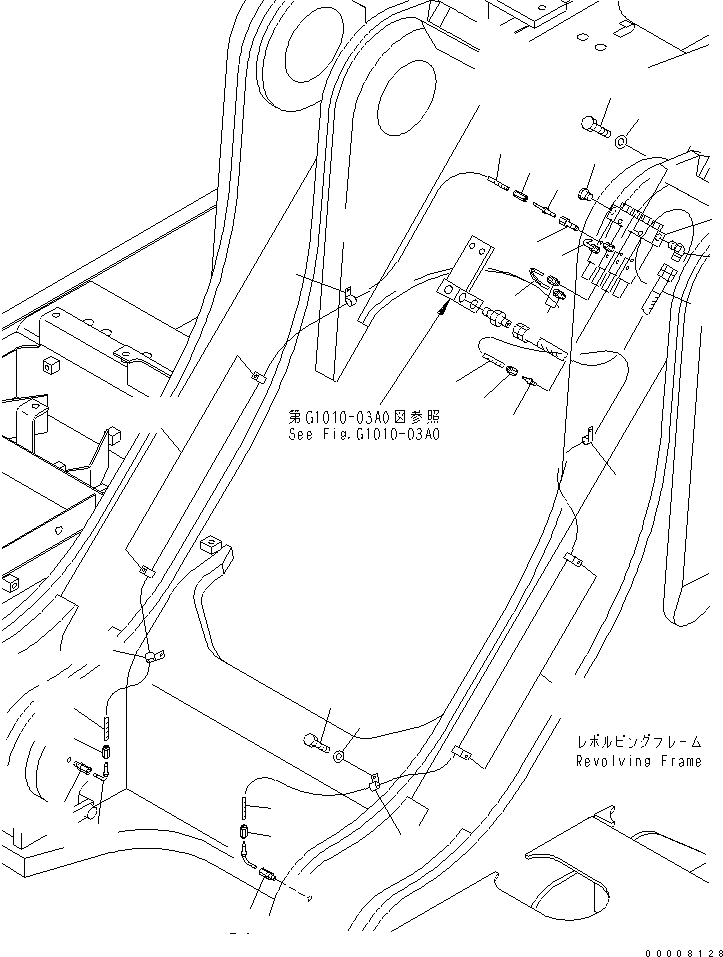 Схема запчастей Komatsu PC1250-8 - АВТОМАТИЧ. СМАЗ. (ЦИЛИНДР СТРЕЛЫS)(№-) ВОЗД. СИСТЕМА