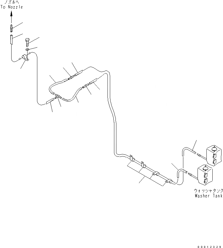 Схема запчастей Komatsu PC1250-8 - ОМЫВАТЕЛЬ СТЕКЛА (ДЛЯ ВЫС. КАБИНА)(№-) КАБИНА ОПЕРАТОРА И СИСТЕМА УПРАВЛЕНИЯ