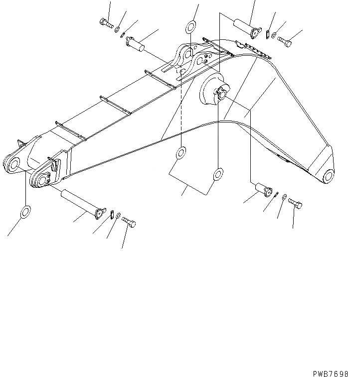 Схема запчастей Komatsu PC1250-8 - СТРЕЛА (9.M) (СТРЕЛА ПАЛЕЦ) (ДЛЯ ЭКСКАВАТ.)(№-) РАБОЧЕЕ ОБОРУДОВАНИЕ