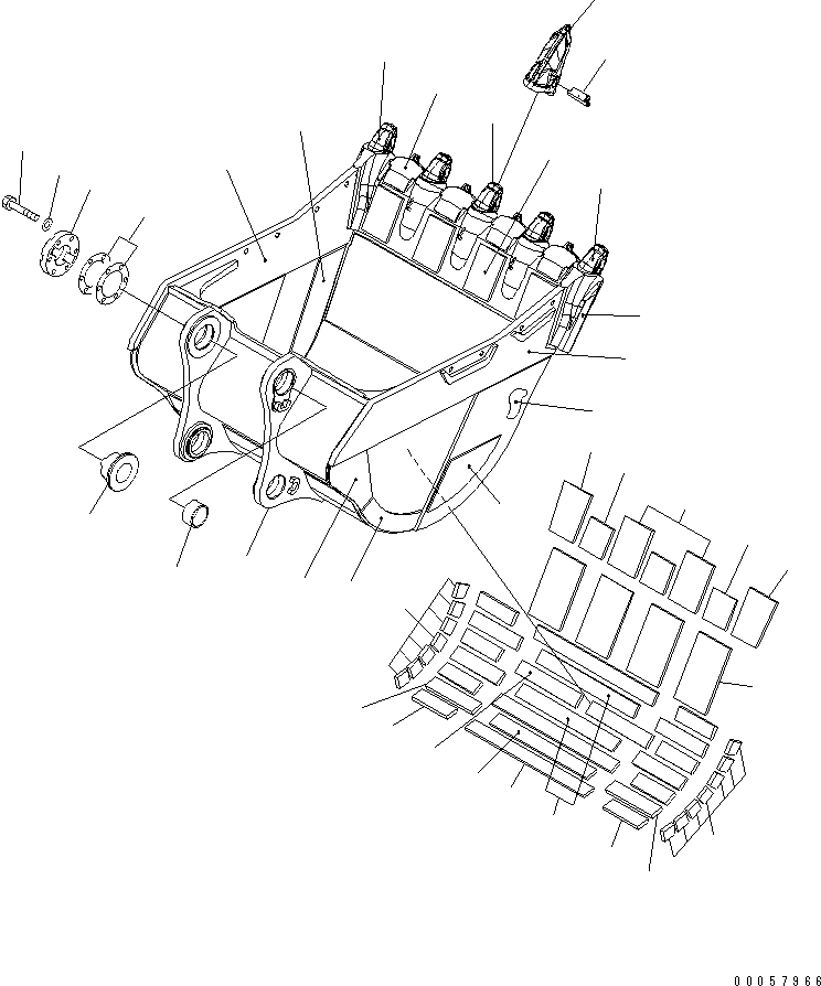 Схема запчастей Komatsu PC1250-8 - КОВШ .M¤ MM (ГОРИЗОНТАЛЬН. ПАЛЕЦ)(№-) РАБОЧЕЕ ОБОРУДОВАНИЕ