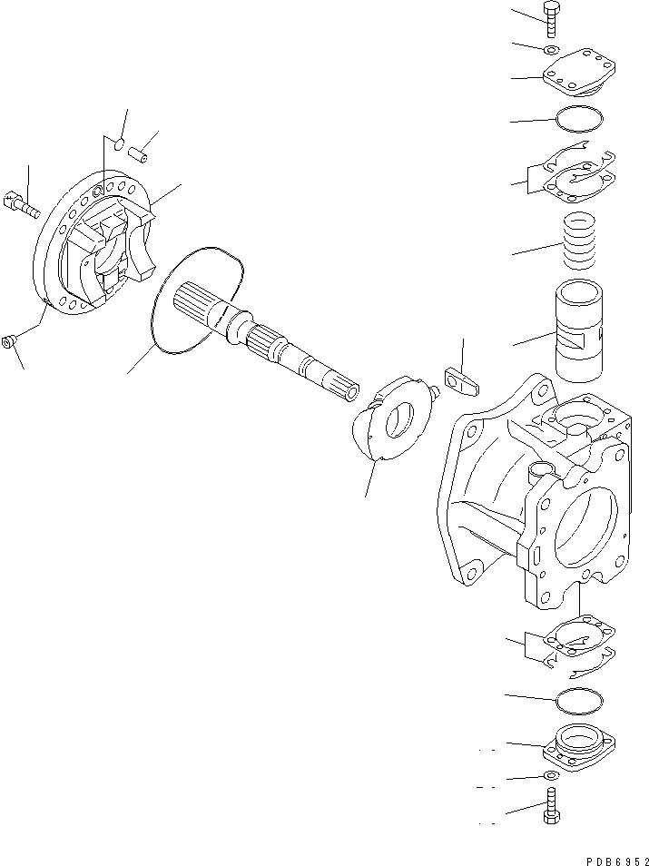 Схема запчастей Komatsu PC1250-8 - ОСНОВН. НАСОС (/) (N. НАСОС)(№-) ОСНОВН. КОМПОНЕНТЫ И РЕМКОМПЛЕКТЫ
