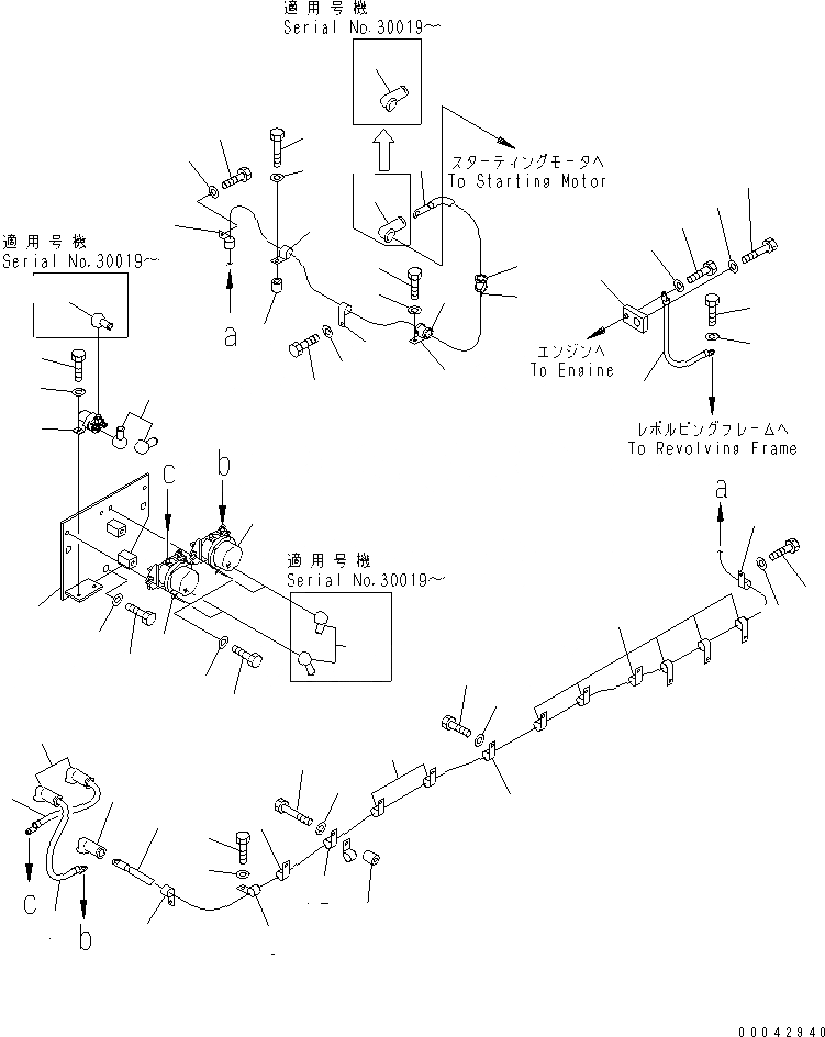 Схема запчастей Komatsu PC1250LC-8 - ЭЛЕКТРОПРОВОДКА (ПРОВОДКА СТАРТЕРА)(№-) ЭЛЕКТРИКА