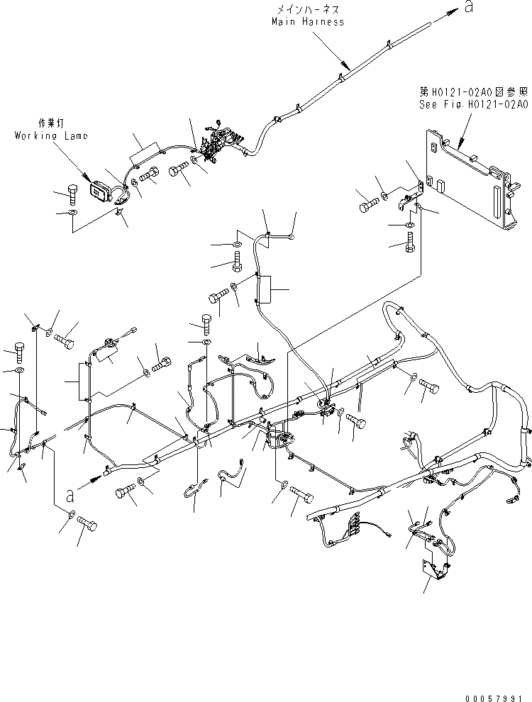 Схема запчастей Komatsu PC1250LC-8 - ЭЛЕКТРОПРОВОДКА (ОСНОВН. Э/ПРОВОДКА) (КРЕПЛЕНИЕ) (ПРАВ. ДЕКА)(№-8) ЭЛЕКТРИКА
