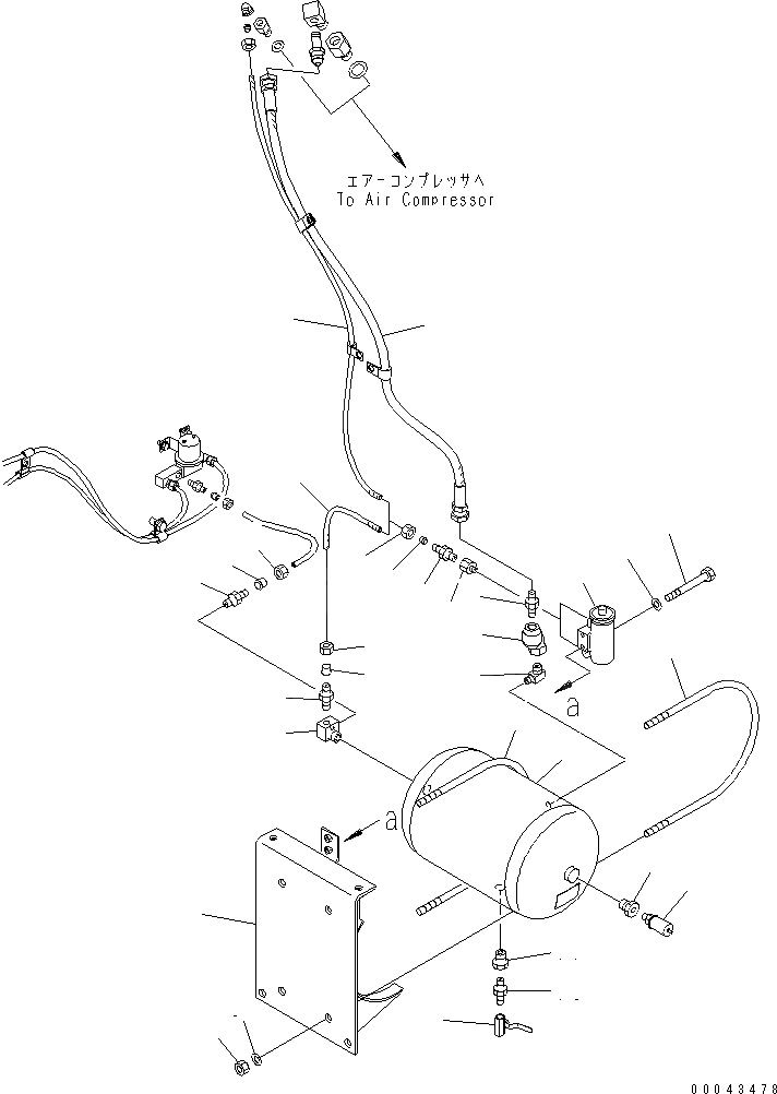 Схема запчастей Komatsu PC1250LC-8 - ВОЗД. СИСТЕМА (ВОЗД. БАЛЛОН)(№-) ВОЗД. СИСТЕМА