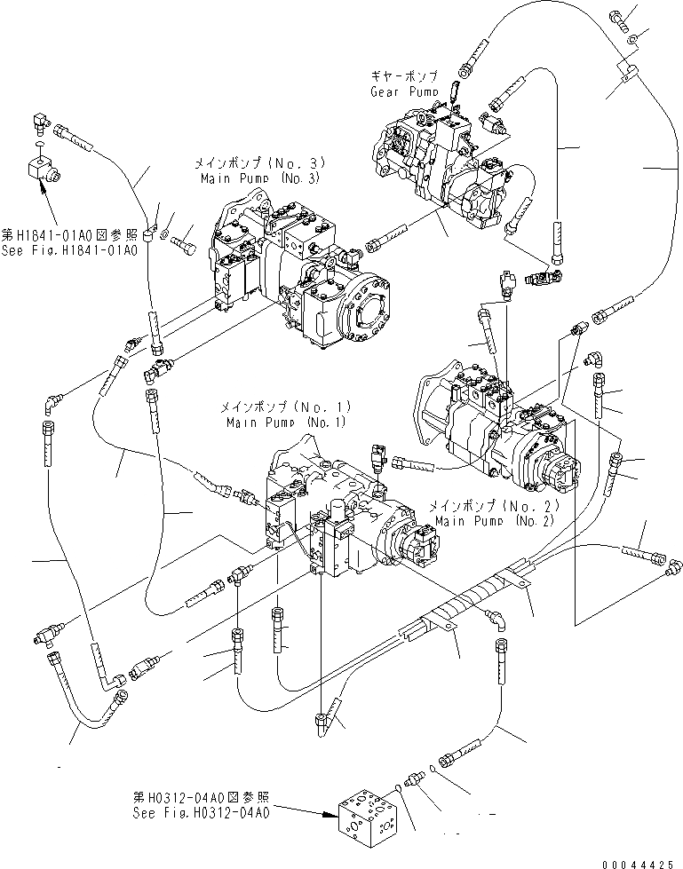 Схема запчастей Komatsu PC1250LC-8 - O.L.S.S. ЛИНИЯ (/)(№-) ГИДРАВЛИКА
