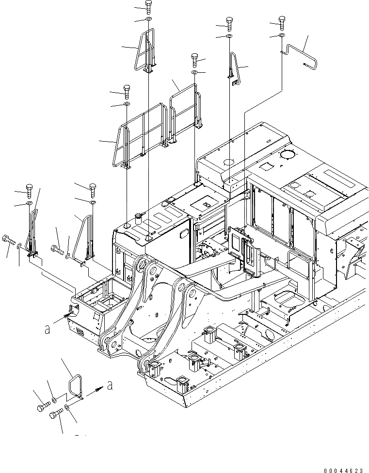 Схема запчастей Komatsu PC1250LC-8 - HANDRAIL(№-) ЧАСТИ КОРПУСА