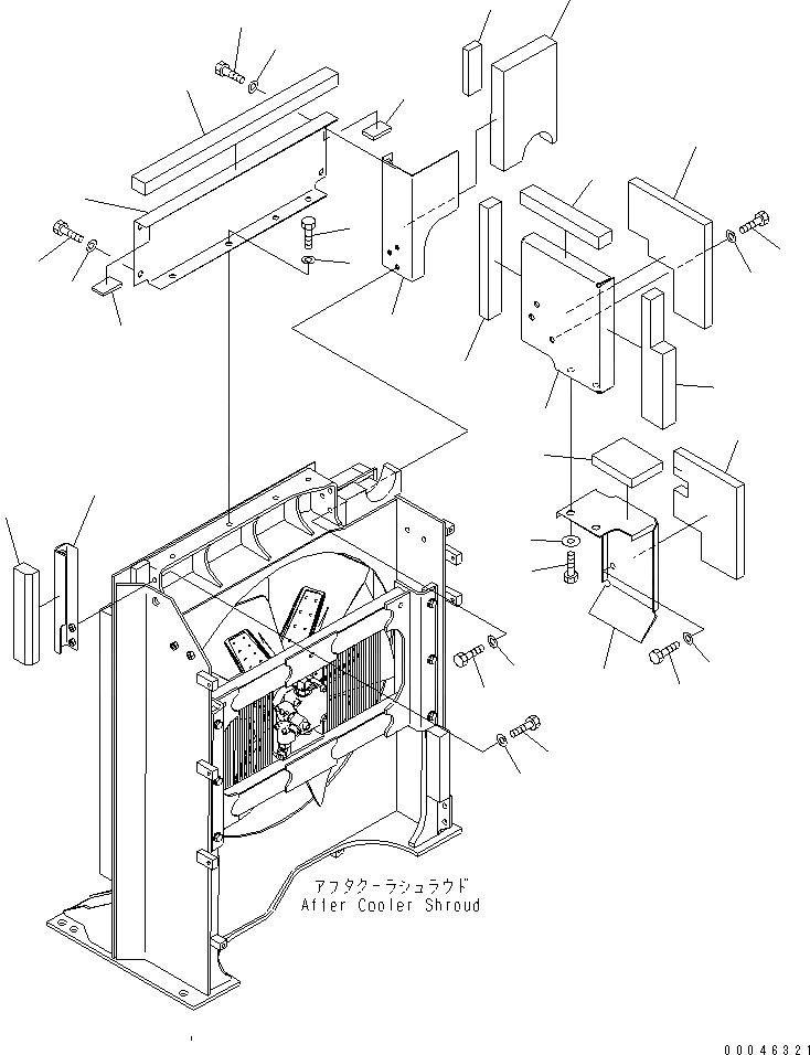 Схема запчастей Komatsu PC1250SP-8 - ОХЛАЖД-Е (ПОСЛЕОХЛАДИТЕЛЬ) (COVER)(№-) СИСТЕМА ОХЛАЖДЕНИЯ
