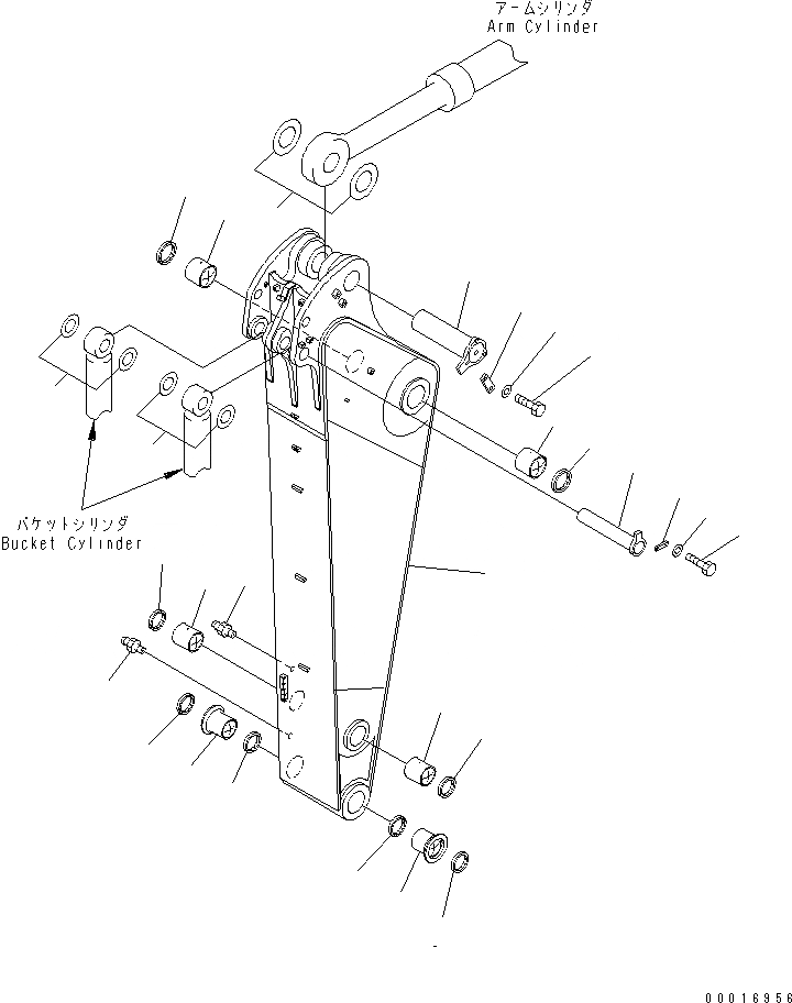 Схема запчастей Komatsu PC1250SP-8 - РУКОЯТЬ (.M) (ДЛЯ ЭКСКАВАТ.) (SE)(№-) РАБОЧЕЕ ОБОРУДОВАНИЕ