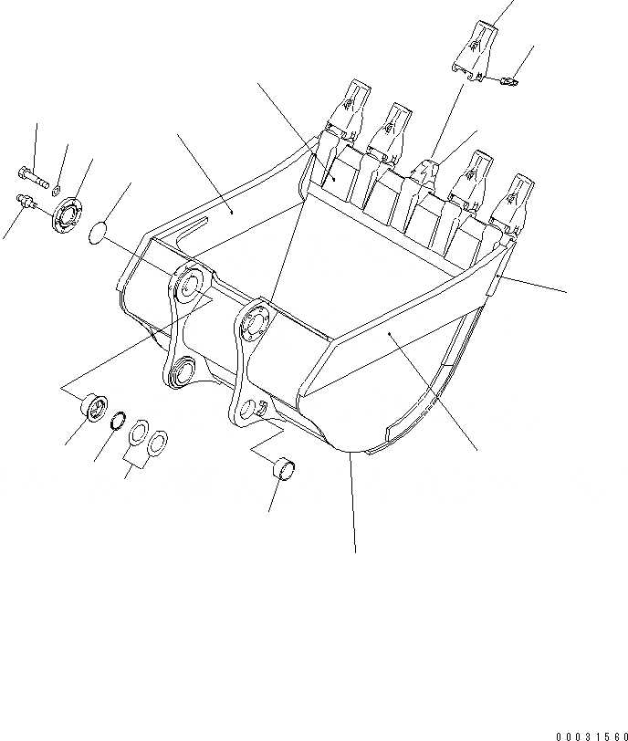 Схема запчастей Komatsu PC1250SP-8 - КОВШ .M¤ MM (ВЕРТИКАЛЬН. ПАЛЕЦ) (ДЛЯ ИЗВЕСТНЯКА)(№-) РАБОЧЕЕ ОБОРУДОВАНИЕ