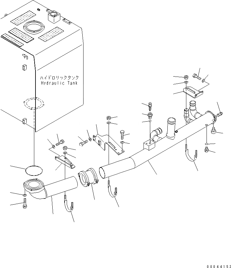 Схема запчастей Komatsu PC1250-8R - ВСАСЫВАЮЩАЯ ЛИНИЯ(БАК ЛИНИЯ)(№-) ГИДРАВЛИКА