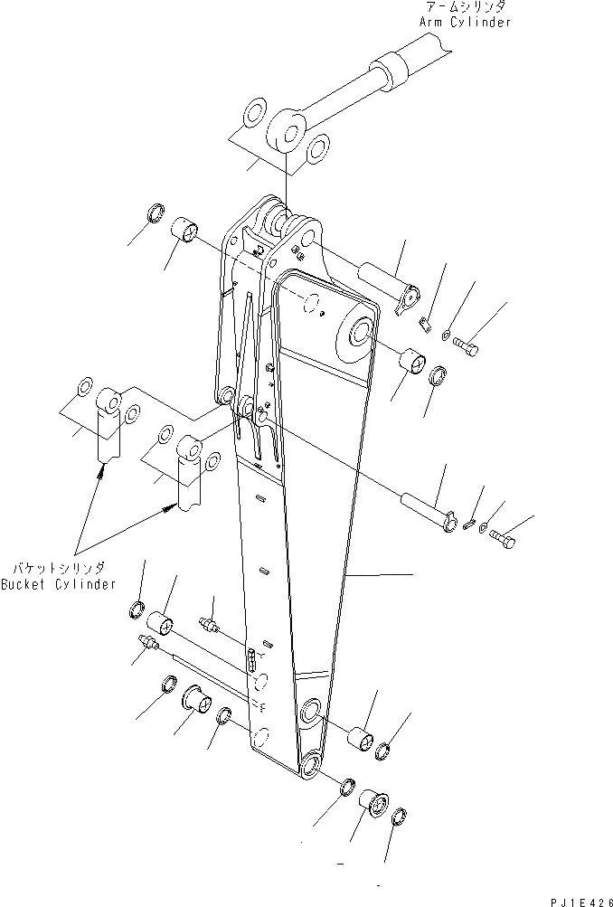 Схема запчастей Komatsu PC1250-8R - РУКОЯТЬ (.M) (ДЛЯ ЭКСКАВАТ.)(№-) РАБОЧЕЕ ОБОРУДОВАНИЕ